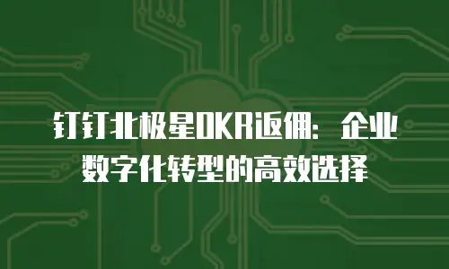 钉钉北极星OKR返佣：企业数字化转型的高效选择