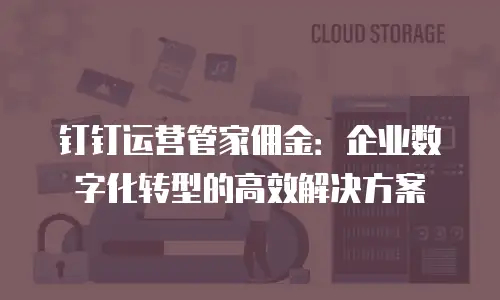 钉钉运营管家佣金：企业数字化转型的高效解决方案
