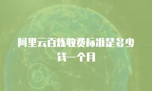 阿里云百炼收费标准是多少钱一个月