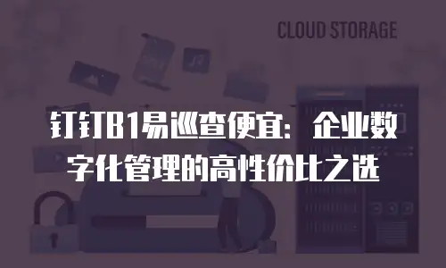 钉钉B1易巡查便宜：企业数字化管理的高性价比之选