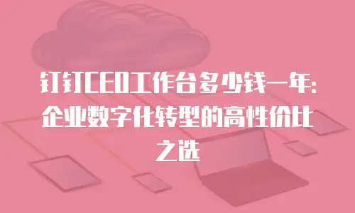 钉钉CEO工作台多少钱一年：企业数字化转型的高性价比之选
