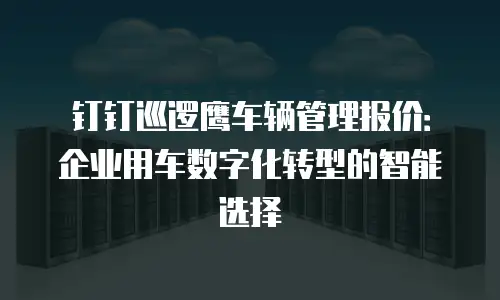 钉钉巡逻鹰车辆管理报价：企业用车数字化转型的智能选择