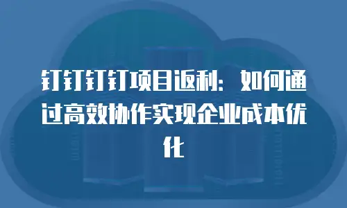 钉钉钉钉项目返利：如何通过高效协作实现企业成本优化