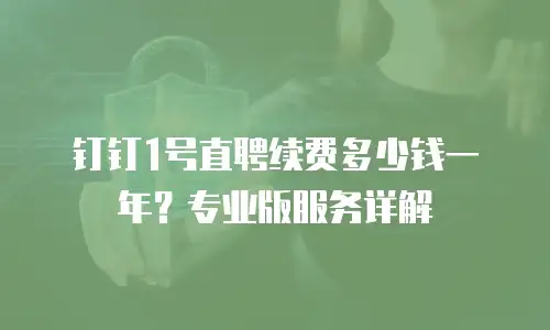 钉钉1号直聘续费多少钱一年？专业版服务详解