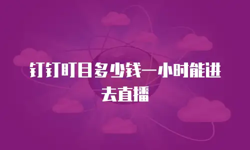 钉钉盯目多少钱一小时能进去直播