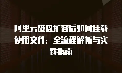 阿里云磁盘扩容后如何挂载使用文件：全流程解析与实践指南