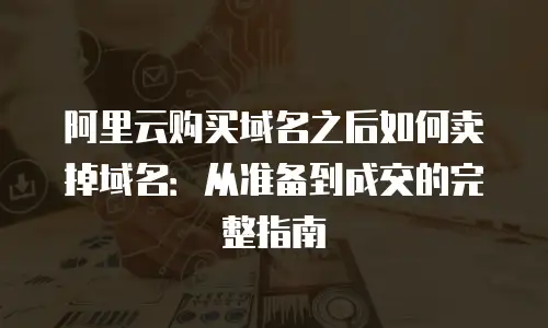 阿里云购买域名之后如何卖掉域名：从准备到成交的完整指南