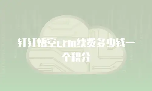 钉钉悟空crm续费多少钱一个积分