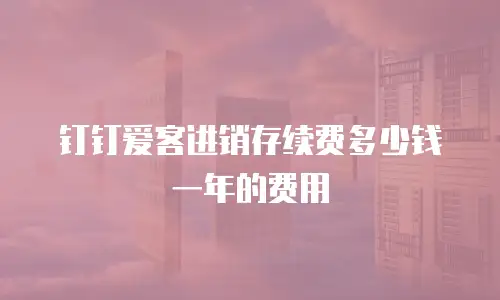 钉钉爱客进销存续费多少钱一年的费用