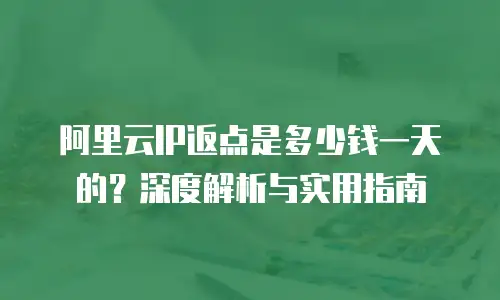 阿里云IP返点是多少钱一天的？深度解析与实用指南