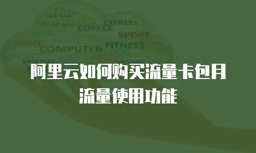 阿里云如何购买流量卡包月流量使用功能