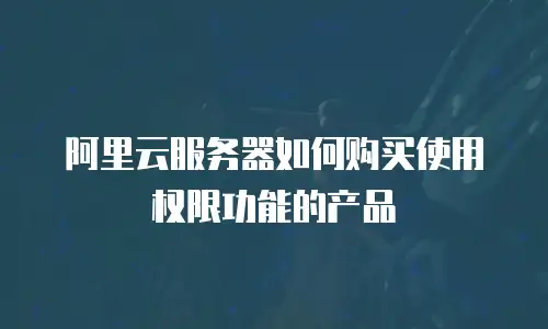 阿里云服务器如何购买使用权限功能的产品