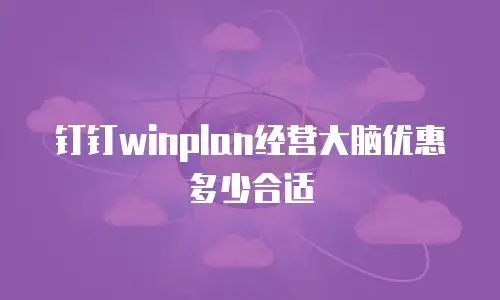 钉钉winplan经营大脑优惠多少合适