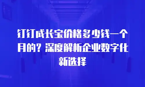 钉钉成长宝价格多少钱一个月的？深度解析企业数字化新选择