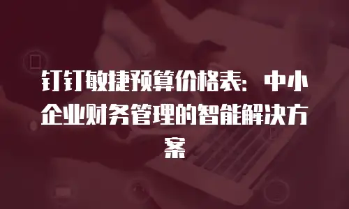 钉钉敏捷预算价格表：中小企业财务管理的智能解决方案