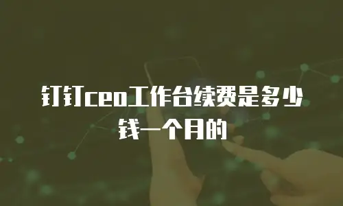 钉钉ceo工作台续费是多少钱一个月的