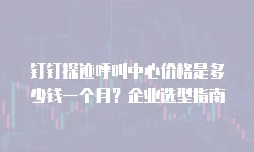 钉钉探迹呼叫中心价格是多少钱一个月？企业选型指南