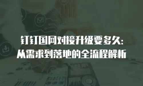 钉钉国网对接升级要多久：从需求到落地的全流程解析