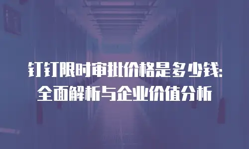 钉钉限时审批价格是多少钱：全面解析与企业价值分析