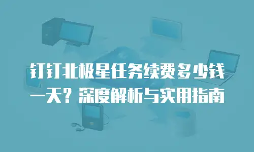 钉钉北极星任务续费多少钱一天？深度解析与实用指南