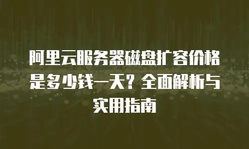 阿里云服务器磁盘扩容价格是多少钱一天？全面解析与实用指南