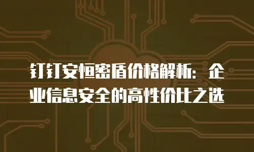 钉钉安恒密盾价格解析：企业信息安全的高性价比之选