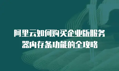 阿里云如何购买企业版服务器内存条功能的全攻略