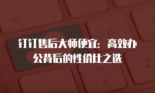 钉钉售后大师便宜：高效办公背后的性价比之选