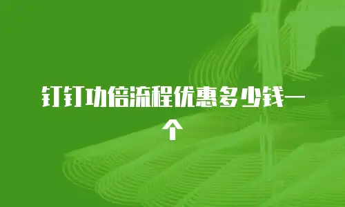 钉钉功倍流程优惠多少钱一个