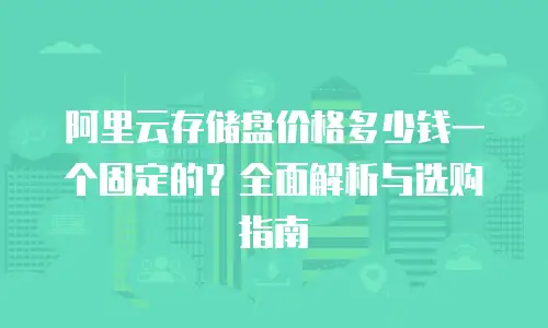 阿里云存储盘价格多少钱一个固定的？全面解析与选购指南