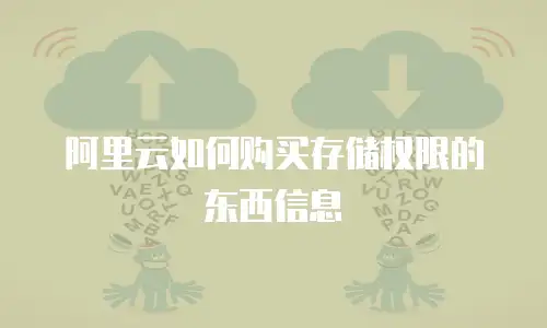 阿里云如何购买存储权限的东西信息