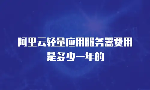 阿里云轻量应用服务器费用是多少一年的