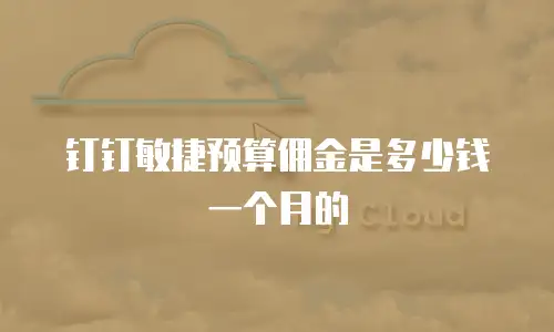 钉钉敏捷预算佣金是多少钱一个月的