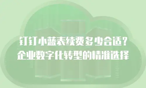 钉钉小蓝表续费多少合适？企业数字化转型的精准选择