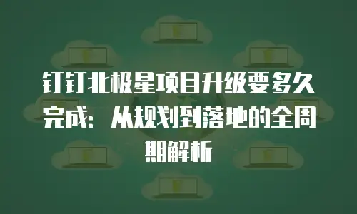 钉钉北极星项目升级要多久完成：从规划到落地的全周期解析