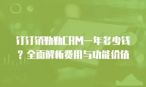 钉钉销勤勤CRM一年多少钱？全面解析费用与功能价值