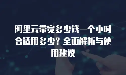 阿里云带宽多少钱一个小时合适用多少？全面解析与使用建议