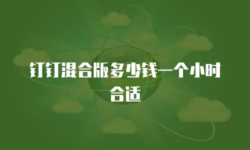 钉钉混合版多少钱一个小时合适