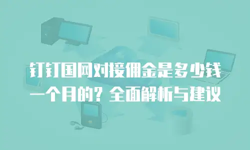 钉钉国网对接佣金是多少钱一个月的？全面解析与建议