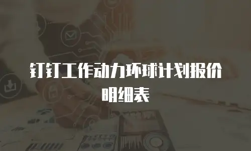 钉钉工作动力环球计划报价明细表