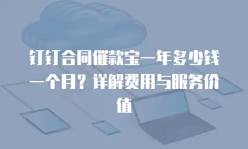 钉钉合同催款宝一年多少钱一个月？详解费用与服务价值