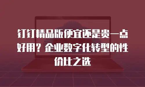 钉钉精品版便宜还是贵一点好用？企业数字化转型的性价比之选