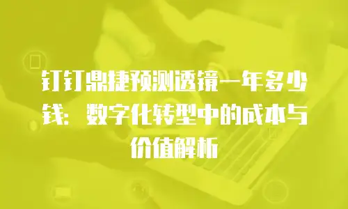 钉钉鼎捷预测透镜一年多少钱：数字化转型中的成本与价值解析