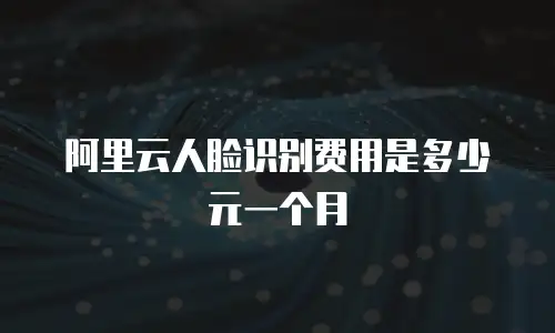 阿里云人脸识别费用是多少元一个月