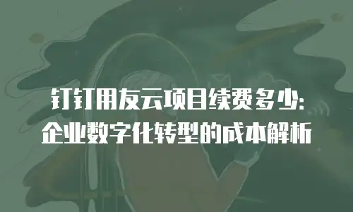 钉钉用友云项目续费多少：企业数字化转型的成本解析