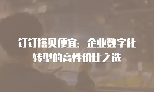 钉钉搭贝便宜：企业数字化转型的高性价比之选
