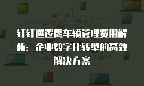 钉钉巡逻鹰车辆管理费用解析：企业数字化转型的高效解决方案