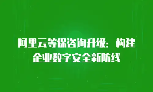 阿里云等保咨询升级：构建企业数字安全新防线