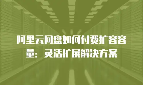 阿里云网盘如何付费扩容容量：灵活扩展解决方案