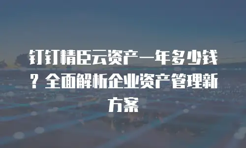 钉钉精臣云资产一年多少钱？全面解析企业资产管理新方案